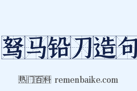 驽马铅刀造句是什么意思的图片